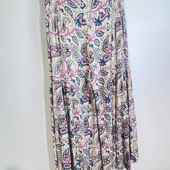 FREE PEOPLE ONE WIDE LEG PAISLY FLOWY PANTS - Picture 7 of 8